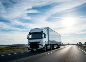 Wybór między busem a ciężarówką zależy od kosztów, dostępności i rodzaju ładunku – zdjęcie ilustruje nowoczesny transport drogowy w UE.