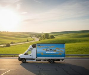Efficiënt vrachtvervoer door een schilderachtig landschap: De weg van levering.
