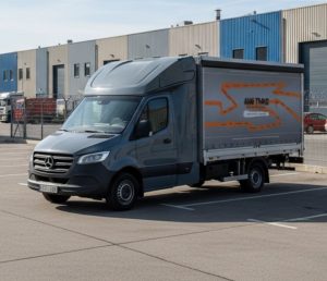 La flexibilité opérationnelle au service du B2B : un véhicule utilitaire positionné pour un enlèvement direct des marchandises sans rupture de charge.