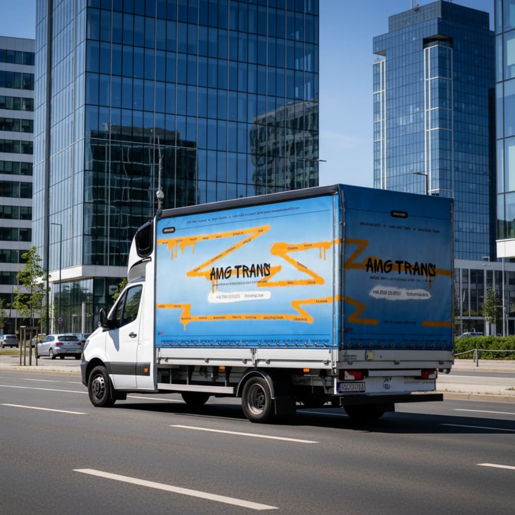 Mercedes Sprinter 3,5 t AMG Trans podczas realizacji transportu międzynarodowego w UE
